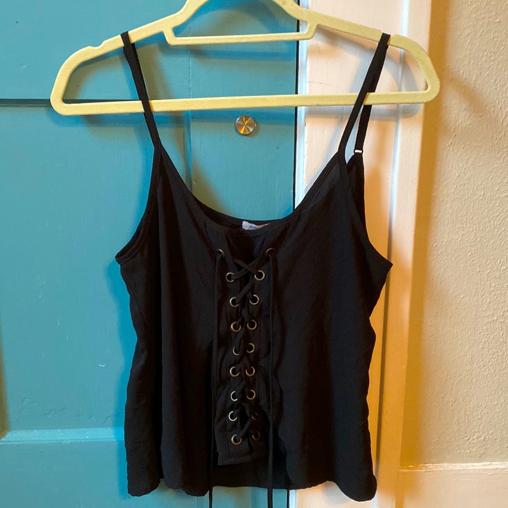 BISHOP + YOUNG black tie up top size M